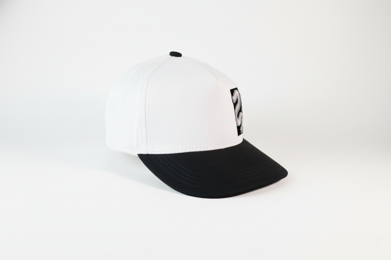 Gorra Blanco y Negro con Logo Bordado 3D Lateral | Edición Premium | Stylacho