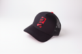 Gorra Trucker Negra con Detalles Rojos | Logo Bordado 3D | Stylacho
