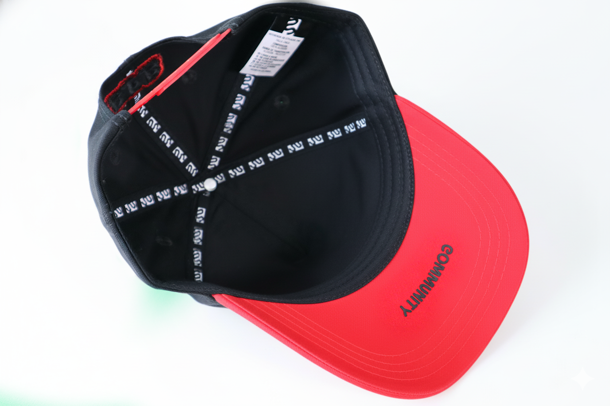 Gorra Negra con Visera Roja y Logo Bordado 3D | Edición Premium | Stylacho