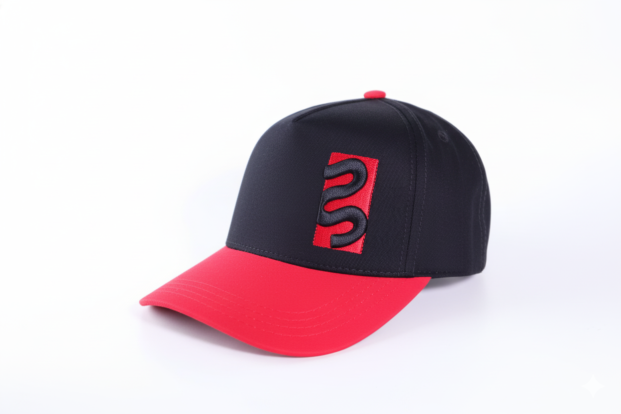Gorra Negro y Rojo con Logo Bordado Lateral | Edición Premium | Stylacho