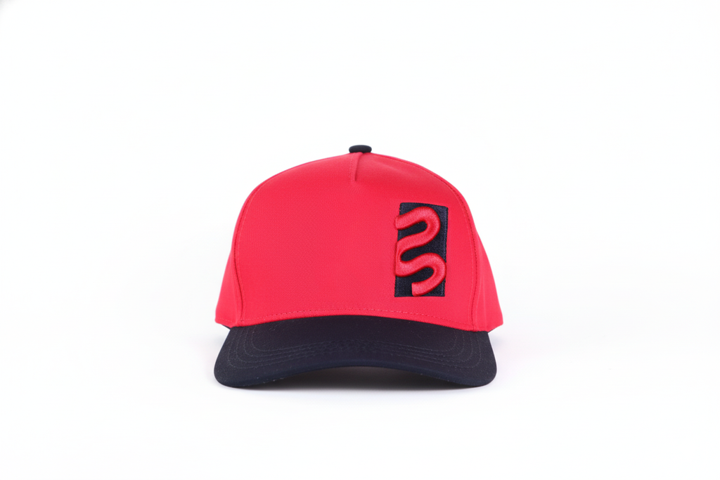 Red Cap with Black Visor and Embroidered Logo | Premium Edition | Stylacho